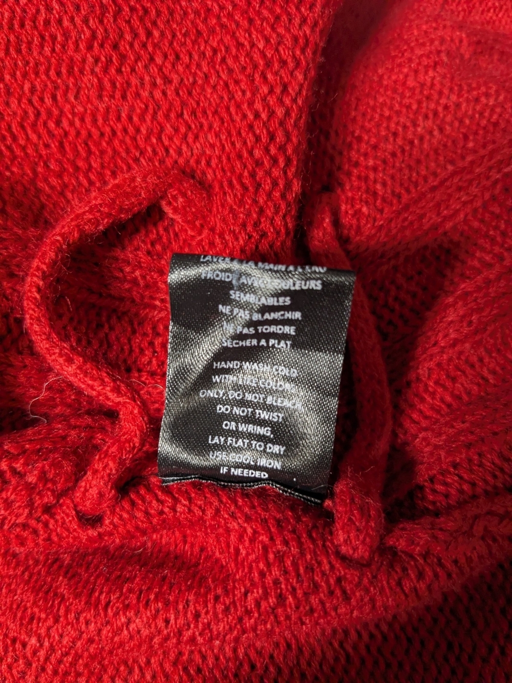 Off-Shoulder Lace-Up Knit Sweater in Red - Picture 12 of 15
